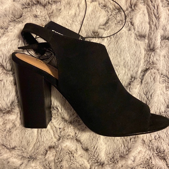 Express black heels with peek a boo toe. - Picture 2 of 4